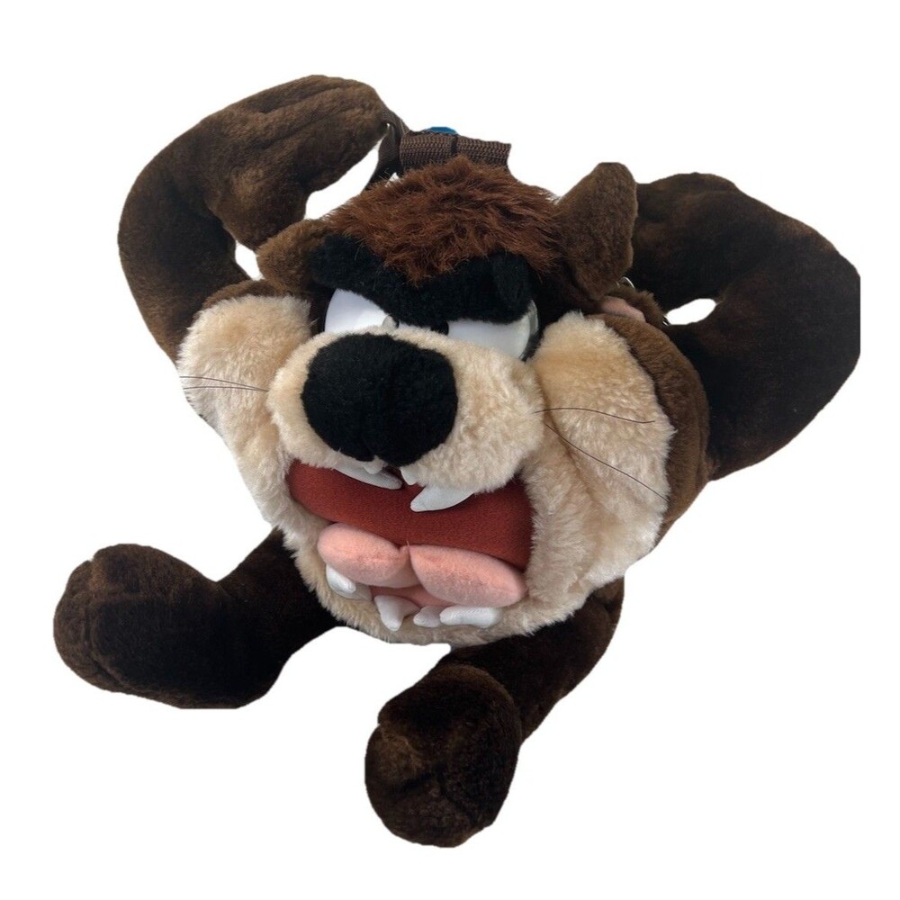 VINTAGE LOONEY TUNES TAZMANIAN DEVIL Backpack Taz Stuffed Plush Adjustable Strap